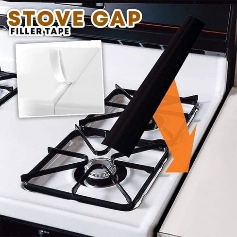 Alta1Collection 2Pc Silicone Stove Gap Covers - Food Grade Fillers Eliminate Gaps Between Stovetop and Countertop - Heat Resistant, Smudge Resistant, Flexible and Easy to Clean - 21 Inches, Black in Saudi Arabia