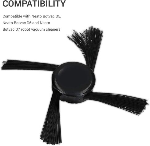 kwmobile Replacement Side Brushes Compatible with Neato Botvac - D5 / D6 / D7 Series 3-Piece Spare Part Set Brush Pack Spares for Vacuum Cleaner Robot in Saudi Arabia