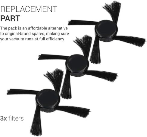 kwmobile Replacement Side Brushes Compatible with Neato Botvac - D5 / D6 / D7 Series 3-Piece Spare Part Set Brush Pack Spares for Vacuum Cleaner Robot in Saudi Arabia