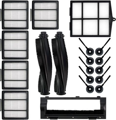 قطع غيار Puxyblue النظيفة مناسبة لمكنسة Shark ION Robot Vacuum AV753 AV752 AV751 S87 R85 RV850 مع 5 مرشحات HEPA، 10 فرشاة جانبية، 1 فلتر أساسي، 2 فرشاة رئيسية و1 فرشاة حماية دوارة رئيسية in Kuwait