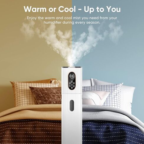 BOEASTER Warm and Cool Mist Humidifier Large Room Bedroom, 2.38 Gallon/9L Humidifiers, Top Fill, Customized Humidity, Remote Control, 1-12 Timer, Auto Shut-Off in Kuwait