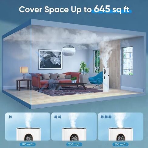 BOEASTER Warm and Cool Mist Humidifier Large Room Bedroom, 2.38 Gallon/9L Humidifiers, Top Fill, Customized Humidity, Remote Control, 1-12 Timer, Auto Shut-Off in Kuwait