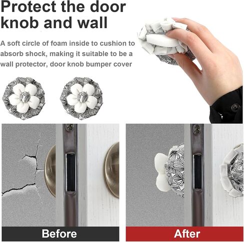 Mozeat Lens 2 Pcs Door Knob Covers Door Knob Protector Black Round Door Knob Covers Decorative Door Handle Cushion Soft Door Handle Cover with Sponge in Saudi Arabia