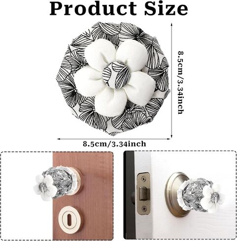 Mozeat Lens 2 Pcs Door Knob Covers Door Knob Protector Black Round Door Knob Covers Decorative Door Handle Cushion Soft Door Handle Cover with Sponge in Saudi Arabia