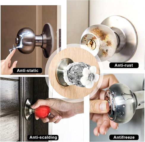 Mozeat Lens 2 Pcs Door Knob Covers Door Knob Protector Black Round Door Knob Covers Decorative Door Handle Cushion Soft Door Handle Cover with Sponge in Saudi Arabia