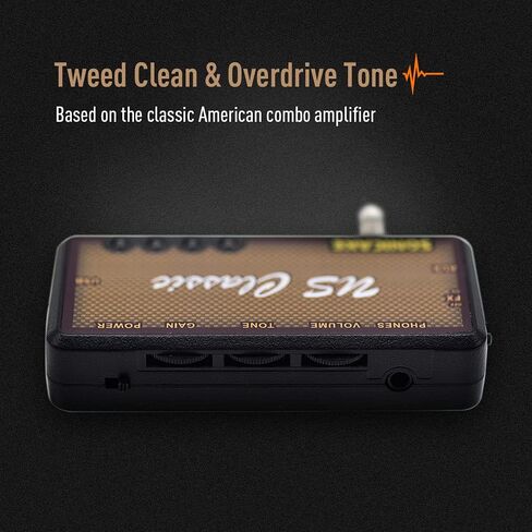 SONICAKE Guitar Headphone Amp Mini Guitar Headphone Amplifier US Classic Rechargeable Plug-in Pocket Overdrive Reverb Effects for Home Silent Practice in Kuwait
