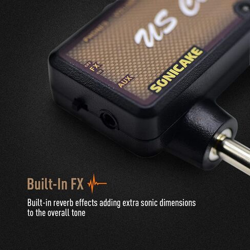 SONICAKE Guitar Headphone Amp Mini Guitar Headphone Amplifier US Classic Rechargeable Plug-in Pocket Overdrive Reverb Effects for Home Silent Practice in Kuwait