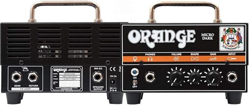 Orange MD20 Micro Dark 20-Watt Mini Guitar Amplifier Head Bundle with Pig Hog Woven Instrument Cable, Power Supply, and Liquid Audio Polishing Cloth (4 Items) in Kuwait