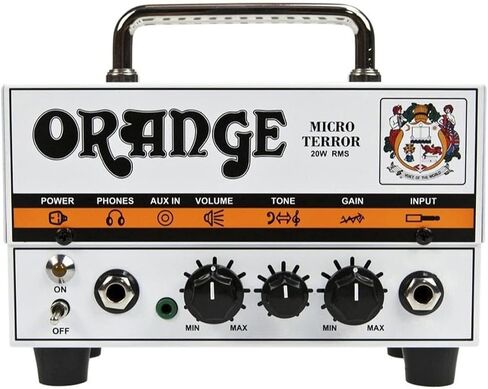 Orange MT20 Micro Terror 20-Watt Mini Hybrid Guitar Amplifier Head Bundle w/ 10' Pig Hog Woven Instrument Cable, Power Supply and Liquid Audio Polishing Cloth (4 Items) in Saudi Arabia