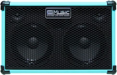 مضخم جيتار صوتي يعمل بالطاقة Coolmusic BP40D - مكبر صوت بلوتوث محمول 80 وات مع بطارية مع تأثير تأخير جوقة ريفيرب، 6 مدخلات، 3 نطاقات EQ، أسود in Kuwait