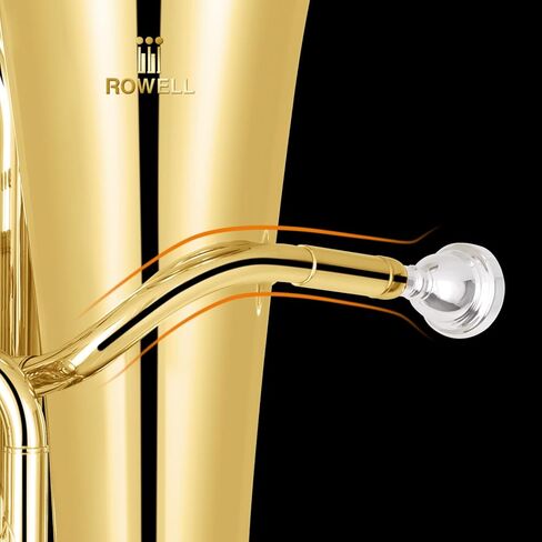 ROWELL Euphonium 3 صمامات Bb النحاس طلاء الذهب 3 الفولاذ المقاوم للصدأ مكابس متوسطة متقدمة إفونيوم مع قفازات حافظة وقماش تلميع in Kuwait
