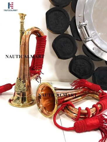 بوق إشارة الأوامر من النحاس والنحاس 26.6 سم مع حبل مربوط جميل in Kuwait