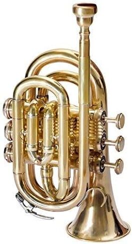 Sai Musical Pocket Trumpet 3 Valve's Pro Shinning Brass with Mouth Piece and Case in Kuwait