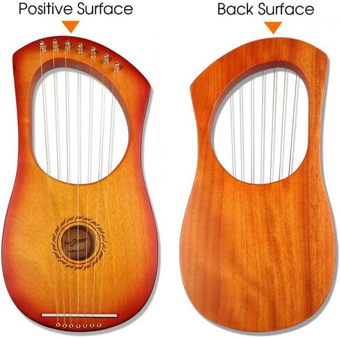 Mr.Power Lyre Harp الطراز اليوناني القديم 16 وترًا معدنيًا مع مفتاح ضبط ومجموعة خيوط إضافية وحقيبة الحفلة (16 خيطًا، خشب طبيعي) in Kuwait