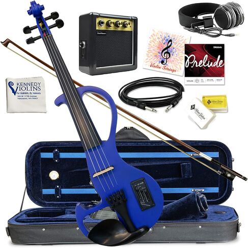 Electric Violin Bunnel Edge Outfit 4/4 Full Size (BLACK) — With Carrying Case and Accessories - Headphone Jack - Piezo Ceramic Pick-up – from Kennedy Violins in Kuwait