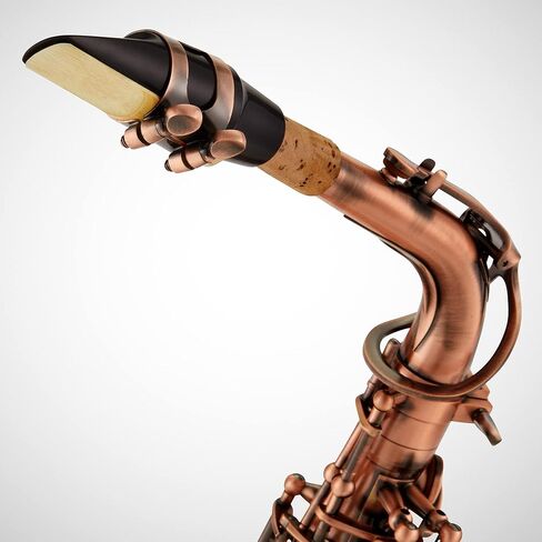 طقم ساكسفون نحاسي مسطح من LyxJam Alto Saxophone E، صوت احترافي، ملحقات كاملة، مثالية لجميع اللاعبين، يتضمن حافظة صلبة، 10 قصب إضافية، حزام، قفازات، طقم تنظيف والمزيد، لمسة نهائية من طلاء الذهب in Saudi Arabia