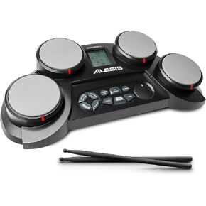 مجموعة Alesis Drums Debut Kit - مجموعة طبول للأطفال مع 4 منصات طبول كهربائية شبكية هادئة، و120 صوتًا، ومقعد طبل، وعصي الطبل، وسماعات الرأس، و60 درسًا للألحان in Kuwait