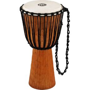Meinl Percussion Djembe Hand Drum Circle Instrument، سلسلة عناوين الماهوجني المنحوتة - غير مصنوعة في الصين - حبال نسج مالي الأفريقية، ضمان لمدة عامين، نيل، متوسط ​​(HDJ4-M) in Kuwait