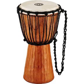 Meinl Percussion Djembe Hand Drum Circle Instrument، سلسلة عناوين الماهوجني المنحوتة - غير مصنوعة في الصين - حبال نسج مالي الأفريقية، ضمان لمدة عامين، نيل، متوسط ​​(HDJ4-M) in Saudi Arabia