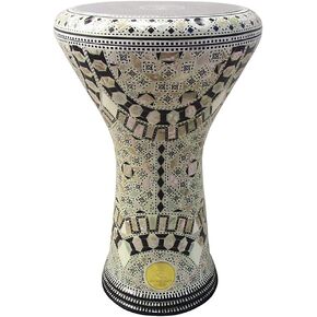 New! Gawharet El Fan Classic 17" Mother of Pearl Darbuka Drum Percussion (Adhil)