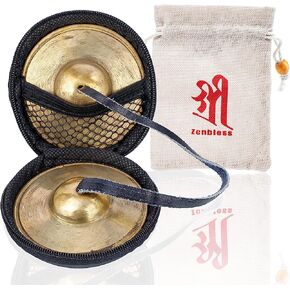 ZenBless Tibetan Tingsha Cymbals، مع صندوق تخزين وحقيبة قماش، أجراس نحاسية للتأمل، صوت منخفض ويانع للشفاء الروحي، اليوغا البوذية، الآلات الموسيقية للاسترخاء