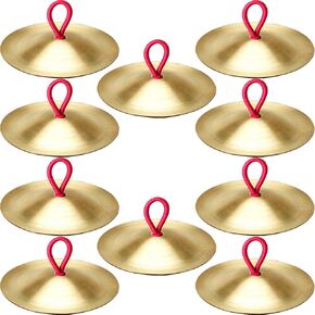 10 Pieces Finger Cymbals Belly Dancing Finger Gold Musical Instrument for Dancer Ball Party in Kuwait
