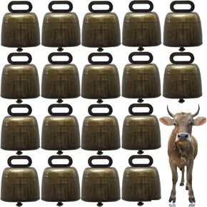 18PCS Cow Horse Sheep Grazing Copper Bells Cattle Farm Animal Copper Loud Bronze Bell (Green Bronze)