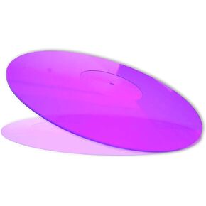 حصيرة القرص الدوار من الأكريليك من Mobile Pro Shop - حصيرة من الأكريليك لمشغلات تسجيلات الفينيل LP - تعمل على تحسين جودة الصوت وتوفر صوت جهير أكثر إحكامًا - حصيرة طبق مضادة للكهرباء الساكنة (Blue_lit)