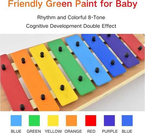 MUSICUBE Xylophone for Kids Wooden Xylophone with Mallets Orff Music Instrument for Educational Preschool Learning Baby Percussion Kit Professional Tuning Gift Choice for Children in Saudi Arabia