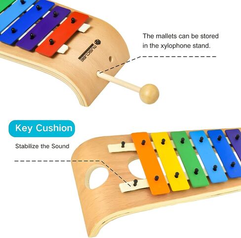 MUSICUBE Xylophone for Kids Wooden Xylophone with Mallets Orff Music Instrument for Educational Preschool Learning Baby Percussion Kit Professional Tuning Gift Choice for Children in Saudi Arabia