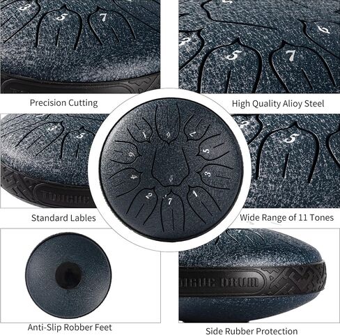 Steel Tongue Drum 11 Note 6 Inches D-Key Tank Drum Handpan Drum Percussion Instrument for Meditation Entertainment Musical Education Concert Mind Healing Yoga in Saudi Arabia