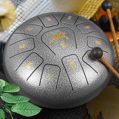 AKLOT طبلة اللسان الفولاذية 10 بوصات 11 ملاحظة - أدوات الإيقاع - طبل خزان HandPan مفتاح C مع ملصقات مطرقة الطبل وملصقات أصابع وحقيبة أزعج in Kuwait