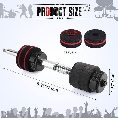 Facmogu Red Hat Stack Cymbal Stacker, Crasher Stacker for Drum Kit Accessories, Double-Braced Hi-Hat Cymbal Clutch for Standard Cymbal Jazz Drum Parts Accessories with Quick Set Nut in Saudi Arabia