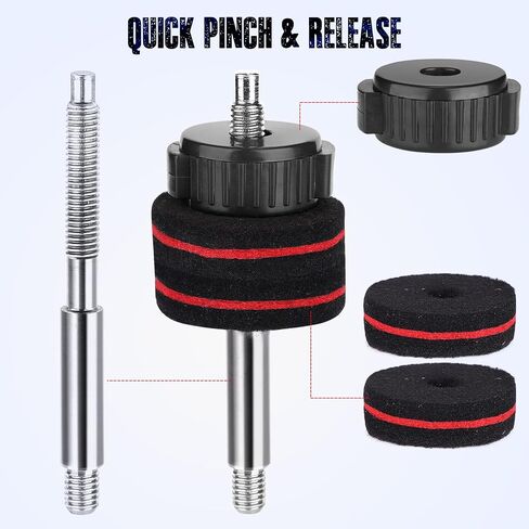 Facmogu Red Hat Stack Cymbal Stacker, Crasher Stacker for Drum Kit Accessories, Double-Braced Hi-Hat Cymbal Clutch for Standard Cymbal Jazz Drum Parts Accessories with Quick Set Nut in Saudi Arabia