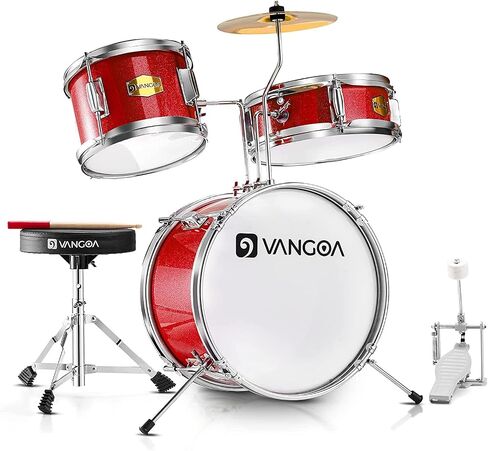 Kids Drum Set, 14 Inch Beginner Drum Kits, 3 Piece Drum Set for Kids Boys Girls Age 3-7, with Adjustable Throne, Cymbal Pedal, Drumsticks, Purple in Saudi Arabia