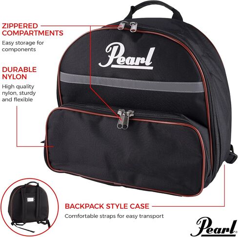 Pearl 32 Note Glockenspiel Bell Kit Student Educational Percussion Kit with Tunable Practice Pad, Rolling Carrying Case, Sticks and Mallets (PK910C) in Saudi Arabia