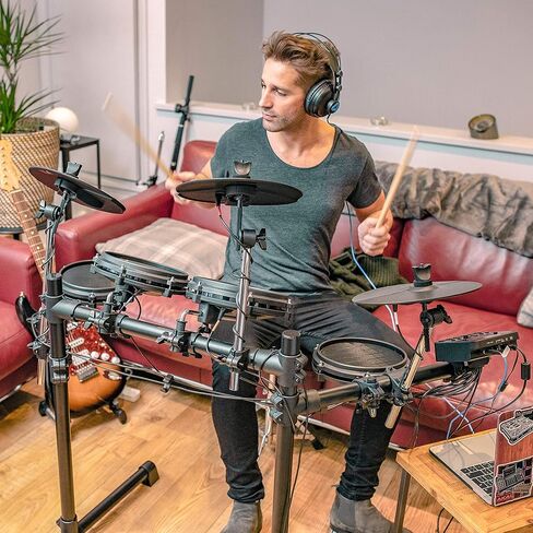 Alesis Turbo Mesh Kit – Electric Drum Set With 100+ Sounds, Quiet Mesh Drum Pads, Drum Sticks, Connection Cables, Drum Lessons in Saudi Arabia