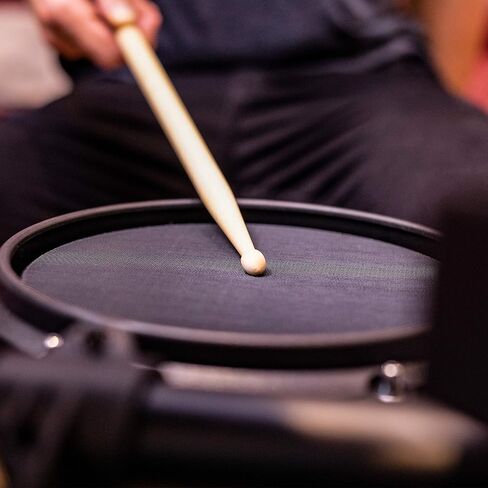 Alesis Turbo Mesh Kit – Electric Drum Set With 100+ Sounds, Quiet Mesh Drum Pads, Drum Sticks, Connection Cables, Drum Lessons in Saudi Arabia