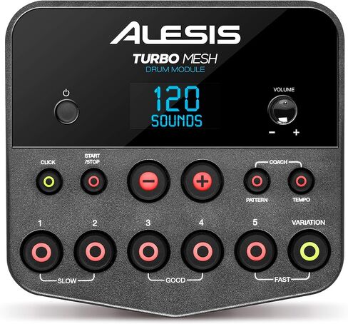 Alesis Turbo Mesh Kit – Electric Drum Set With 100+ Sounds, Quiet Mesh Drum Pads, Drum Sticks, Connection Cables, Drum Lessons in Saudi Arabia