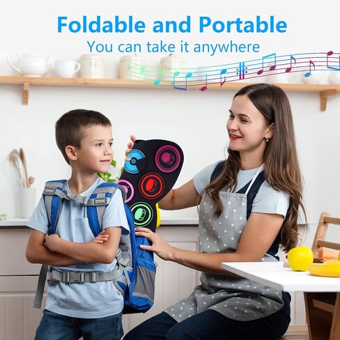 9-Pads Electronic Drum Set with Headphone Jack Speaker Drumsticks & Pedals, Holiday Gifts for Kids in Saudi Arabia