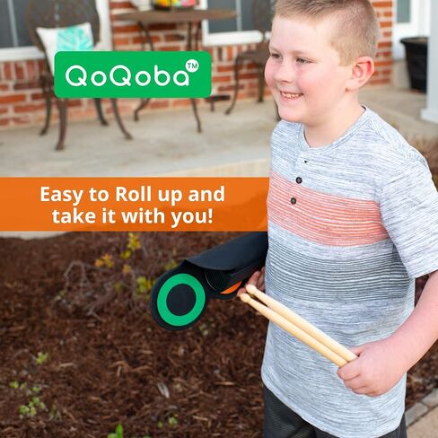 QoQoba Electronic Drum Set for Kids | Adult Beginner Pro MIDI Drum Practice Pad Kit w/Headphone Jack | Drum Sticks | Great Holiday Birthday Gift for Kids Drum Set (RAINBOW) in Saudi Arabia