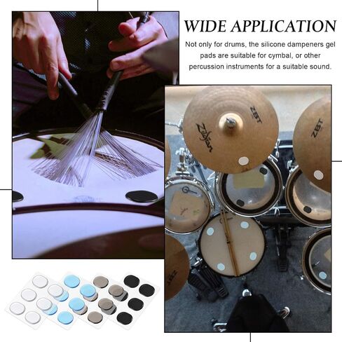 48 Pieces Drum Dampeners Gel Pads Silicone Drum Silencers Soft Drum Dampening Gel Pads Drum Mute Pads for Drums Tone Control (Transparent) in Kuwait