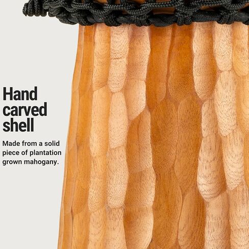 Meinl Percussion Djembe Hand Drum Circle Instrument، سلسلة عناوين الماهوجني المنحوتة - غير مصنوعة في الصين - حبال نسج مالي الأفريقية، ضمان لمدة عامين، نيل، متوسط ​​(HDJ4-M) in Kuwait