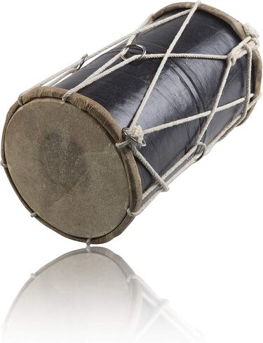 مجموعة طبول تابلا الهندية الشعبية الكلاسيكية المصنوعة يدويا من الخشب والجلد، طبول ايقاعية يدوية للالات الموسيقية العالمية، البنجابية دهول دولاك دولكي، 10 × 6 انش، افكار هدايا ممتعة لعيد الميلاد in Kuwait