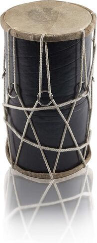 مجموعة طبول تابلا الهندية الشعبية الكلاسيكية المصنوعة يدويا من الخشب والجلد، طبول ايقاعية يدوية للالات الموسيقية العالمية، البنجابية دهول دولاك دولكي، 10 × 6 انش، افكار هدايا ممتعة لعيد الميلاد in Kuwait