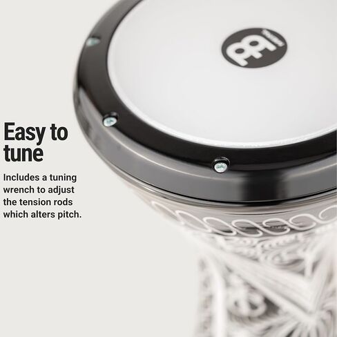 طبلة Meinl Percussion الألومنيوم Doumbek المصرية، محفورة يدويًا - صنع في تركيا - رأس صناعي، ضمان لمدة عامين (HE-3018) in Kuwait