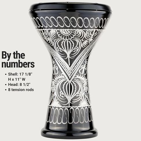 طبلة Meinl Percussion الألومنيوم Doumbek المصرية، محفورة يدويًا - صنع في تركيا - رأس صناعي، ضمان لمدة عامين (HE-3018) in Kuwait