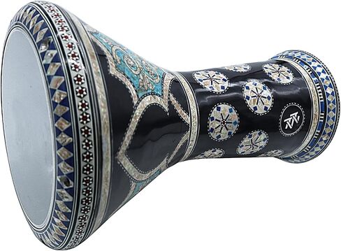 The 17.5" Zaza Percussion Egyptian Mother of Pearl Darbuka Doumbek (Sea Wave with Syntactic Goat Drum Head) in Saudi Arabia