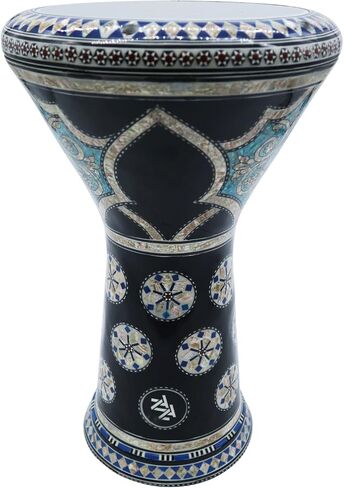 The 17.5" Zaza Percussion Egyptian Mother of Pearl Darbuka Doumbek (Sea Wave with Syntactic Goat Drum Head) in Saudi Arabia