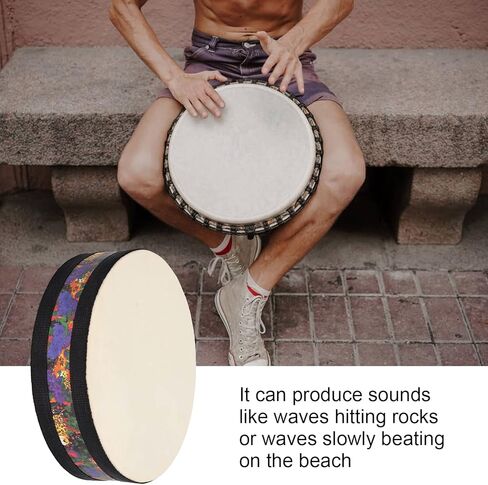 Hand Drum, Good Structure Exquisite Beautiful Ocean Drum Long Service Life Number Patterns Unique Design for Ornaments for Toy in Kuwait